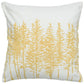 18" Yellow and Ivory Cotton Throw Pillow