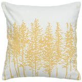 18" Yellow and Ivory Cotton Throw Pillow