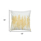 18" Yellow and Ivory Cotton Throw Pillow