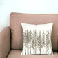 18" Yellow and Ivory Cotton Throw Pillow