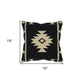 18" Black And Natural Southwestern Throw Pillow with Texture