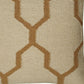 18" Natural And Gold Quatrefoil Cotton Throw Pillow