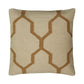 18" Natural And Gold Quatrefoil Cotton Throw Pillow