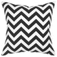 18" Black and Ivory Cotton Throw Pillow