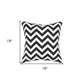 18" Black and Ivory Cotton Throw Pillow