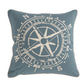 18" Navy and White Nautical Compass Throw Pillow