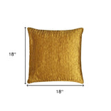 18" Gold Cotton Throw Pillow