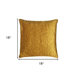 18" Gold Cotton Throw Pillow