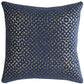 20" Blue and Gold Geometric Cotton Throw Pillow