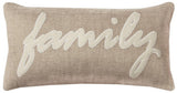21" X 11" Tan Cotton Blend Zippered Pillow With Applique