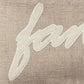 21" X 11" Tan Cotton Blend Zippered Pillow With Applique