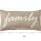 21" X 11" Tan Cotton Blend Zippered Pillow With Applique