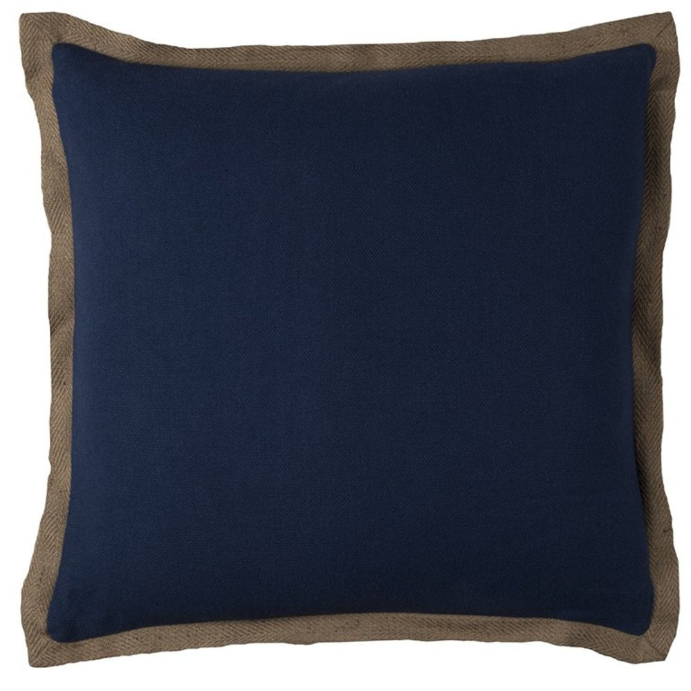 22" Navy Cotton Throw Pillow