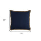 22" Navy Cotton Throw Pillow