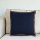 22" Navy Cotton Throw Pillow