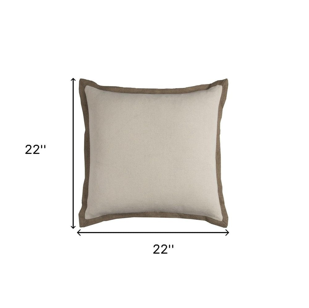 22" Navy Cotton Throw Pillow