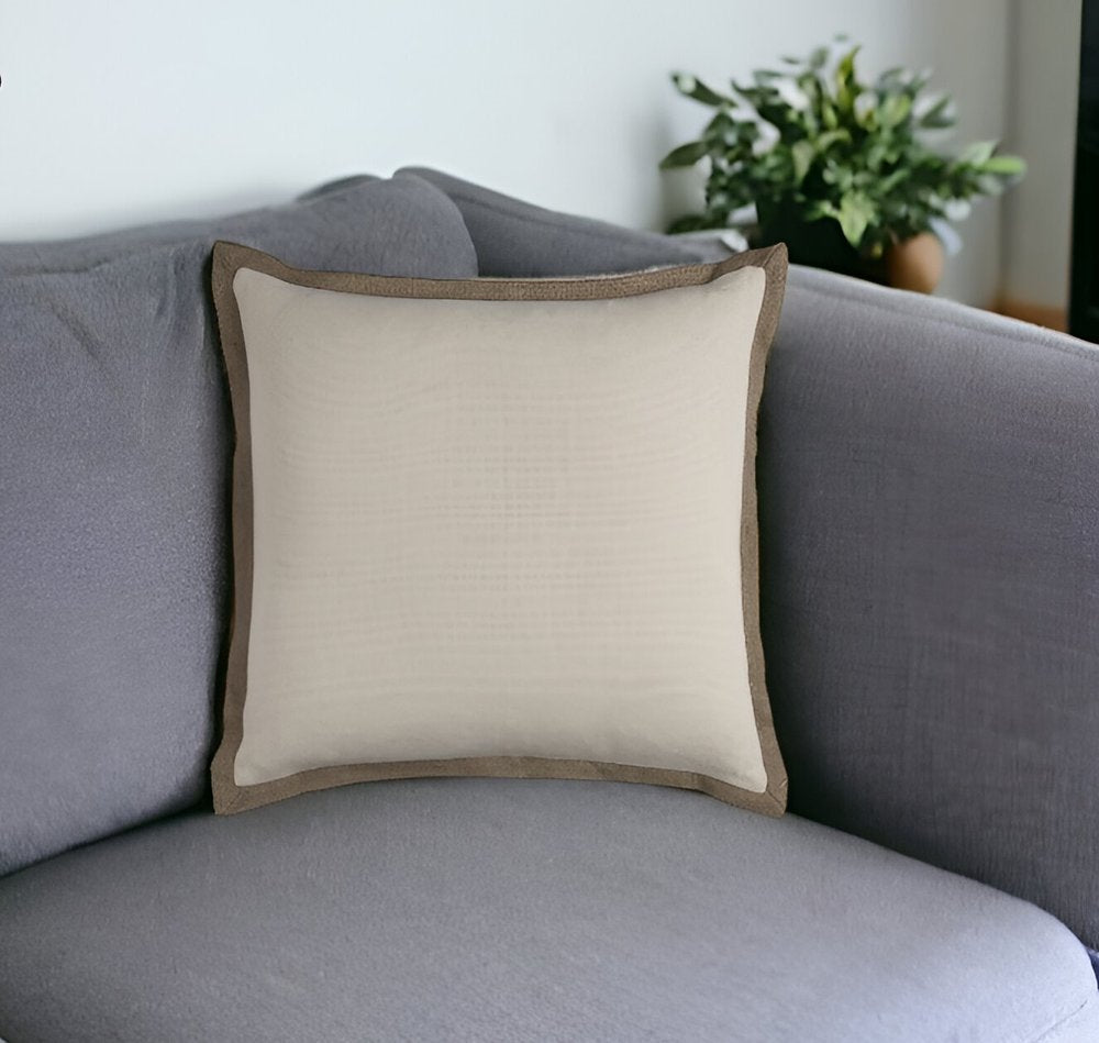 22" Navy Cotton Throw Pillow