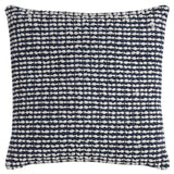 20" X 20" Blue and White Weave Cotton Zippered Pillow