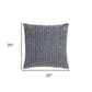 20" X 20" Blue and White Weave Cotton Zippered Pillow
