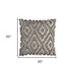 20" Natural And Gray Cotton Throw Pillow