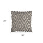 20" Natural And Gray Cotton Throw Pillow