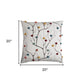 20" White And Black Coral Indoor Outdoor Throw Pillow With Pompoms