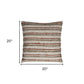 Brown Beige Nubby Texture Bands Throw Pillow