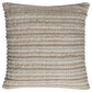 Brown Beige Nubby Texture Bands Throw Pillow