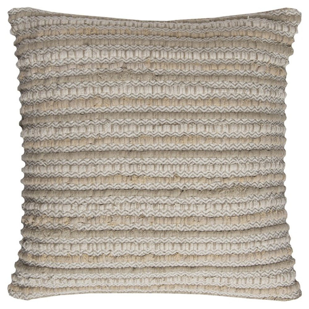 Brown Beige Nubby Texture Bands Throw Pillow