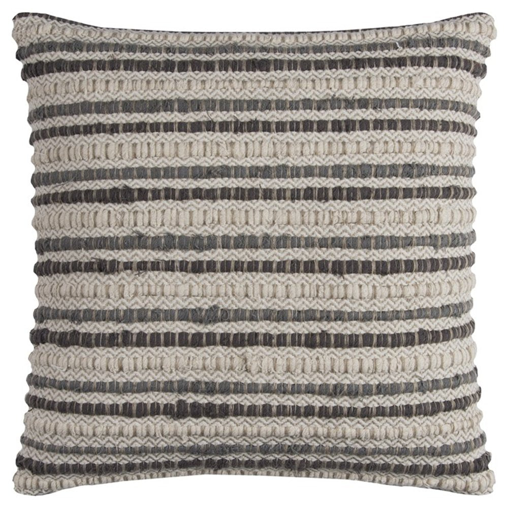 Brown Beige Nubby Texture Bands Throw Pillow