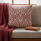 Red Natural Distressed Damask Throw Pillow
