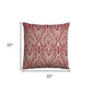 Red Natural Distressed Damask Throw Pillow