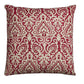 Red Natural Distressed Damask Throw Pillow
