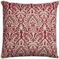 Red Natural Distressed Damask Throw Pillow