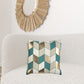 Teal Gold Striped Chevron Throw Pillow