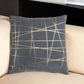 20" Gray and Gold Abstract Linework Cotton Throw Pillow