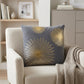 20" Gray and Gold Fireworks Cotton Throw Pillow