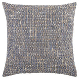 22" Blue And Gray Geometric Weave Nubby Cotton Throw Pillow with Texture