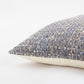 22" Blue And Gray Geometric Weave Nubby Cotton Throw Pillow with Texture