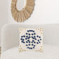 Ivory Navy Embroidered Tassel Throw Pillow