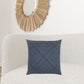 Indigo Pin Tuck Diamond Pattern Throw Pillow