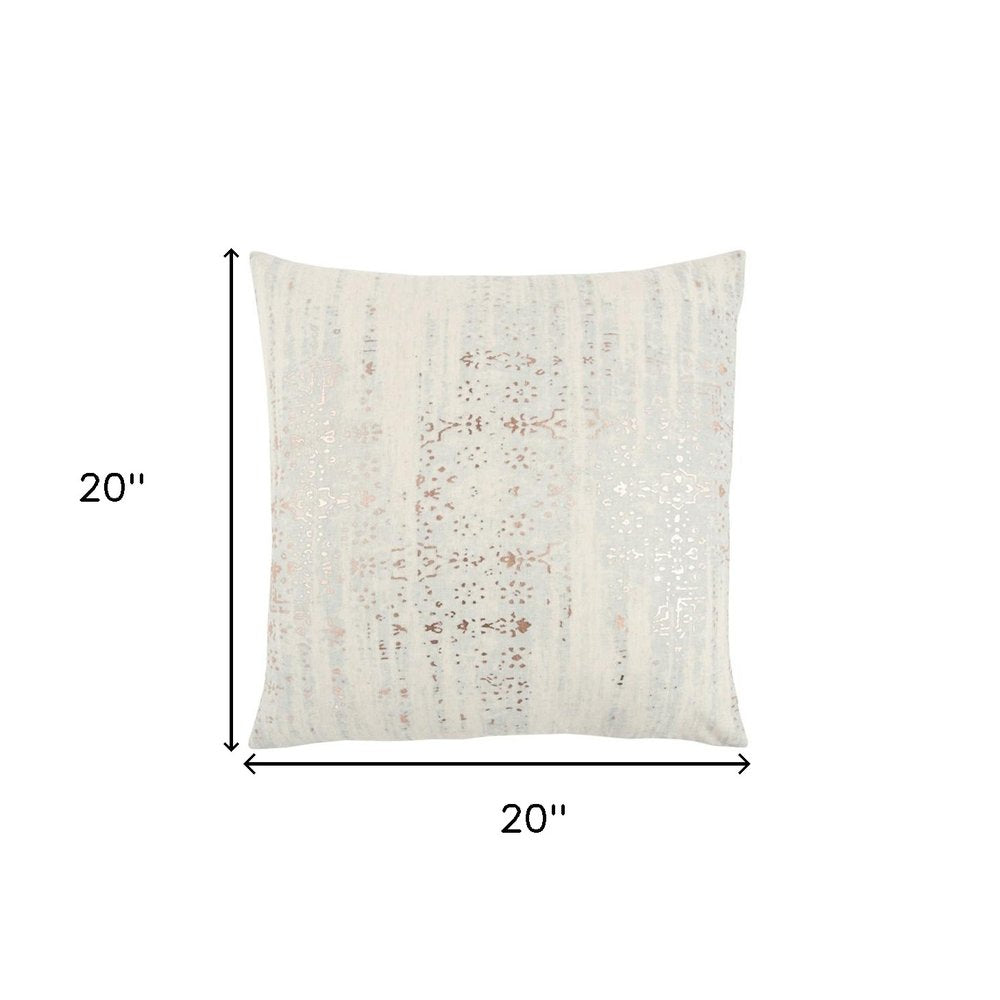 20 X 20 Natural Zippered 100% Cotton Throw Pillow