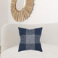 Indigo White Plaid Pattern Throw Pillow