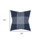 Indigo White Plaid Pattern Throw Pillow