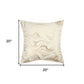 20" X 20" Gold and Ivory Swirl Cotton Zippered Pillow