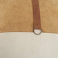 20" Natural and Brown Cotton and Leather Throw Pillow