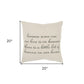 20" Natural and Gray Heaven In Our Home Cotton Throw Pillow