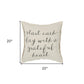 20" Natural and Gray Grateful Heart Cotton Throw Pillow