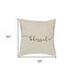 Gray Taupe Canvas Blessed Throw Pillow