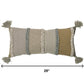 Beige Brown Braided Stripe Lumbar Pillow